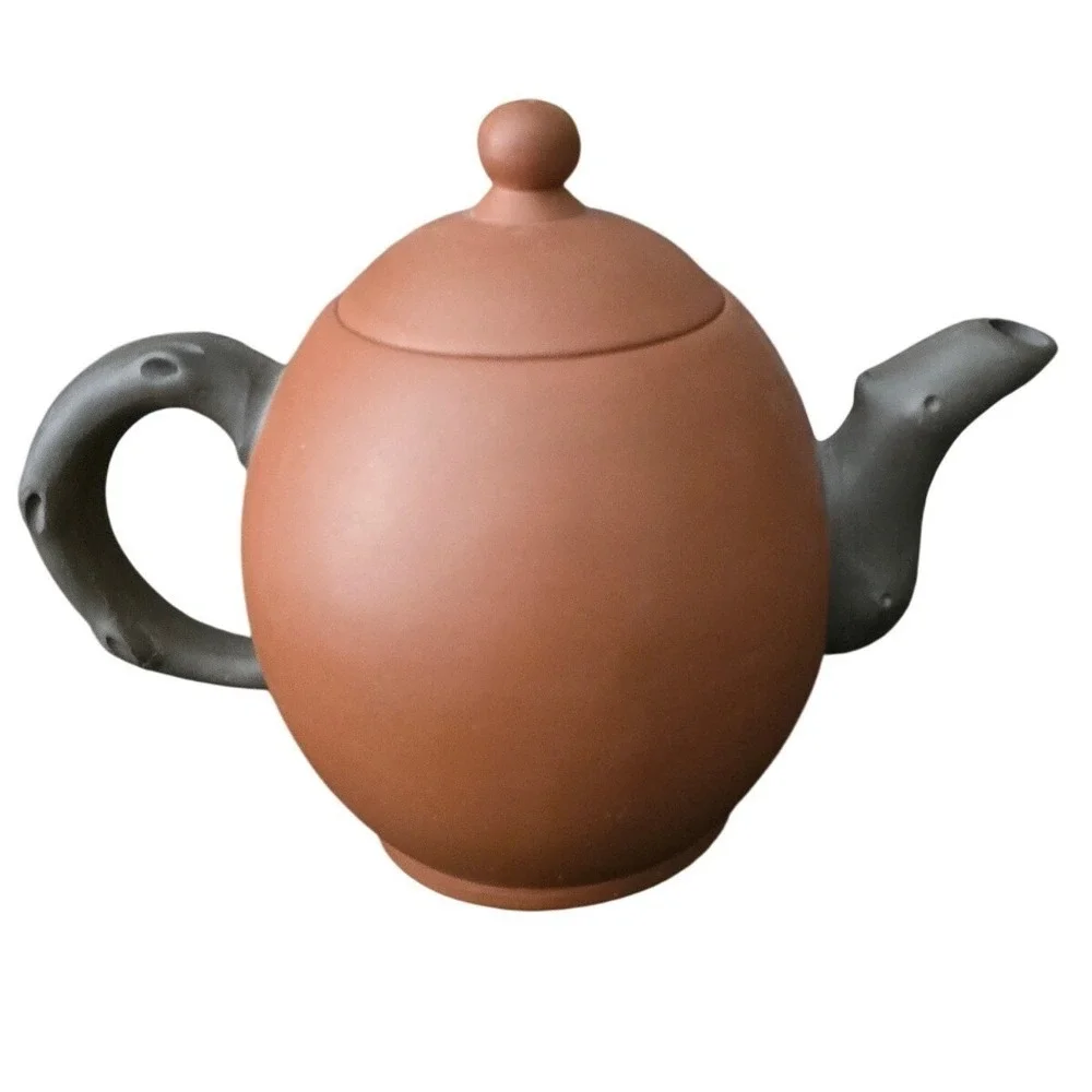 Yixing Zisha Clay Teapot Set Hand Painted Plum Blossom Branch 3pc Tea Set‎ Brown